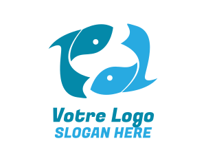 Aquarium - Blue Fish Cycle logo design