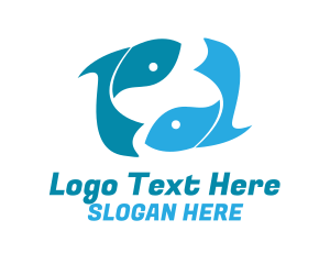 Koi - Blue Fish Cycle logo design