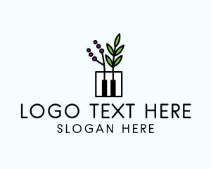 Instrumental - Botanical Piano Garden logo design