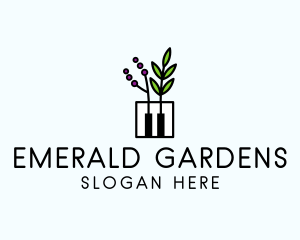 Botanical Piano Garden logo design