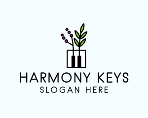 Pianist - Botanical Piano Garden logo design