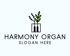 Organ - Botanical Piano Garden logo design