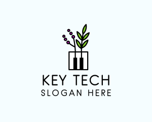 Keyboard - Botanical Piano Garden logo design