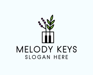 Piano - Botanical Piano Garden logo design