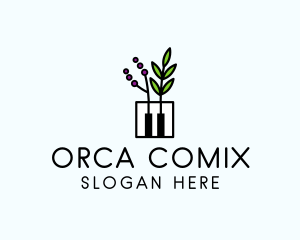 Orchid - Botanical Piano Garden logo design