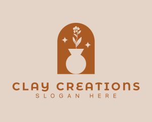 Pottery - Bohemian Flower Pot logo design