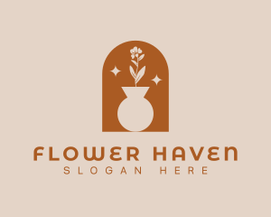 Bohemian Flower Pot logo design