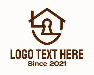 Locksmith - Keyhole House Shield logo design