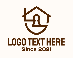 Vault - Keyhole House Shield logo design