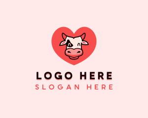 Farmer - Cow Farm Livestock logo design