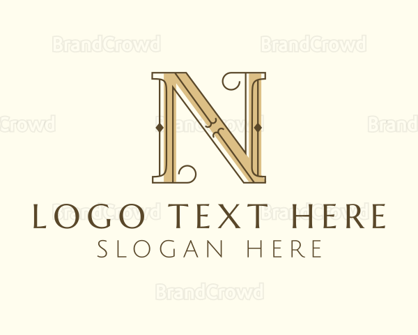 Elegant Boutique Typography Letter N Logo