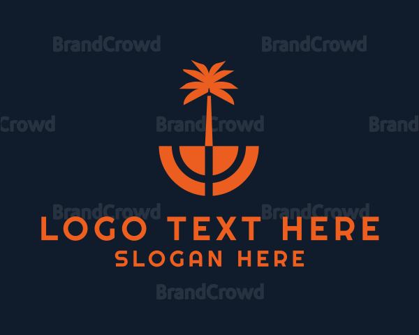 Tropical Coconut Tree Logo