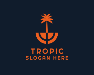 Tropical Coconut Tree logo design