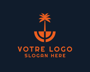 Tourism - Tropical Coconut Tree logo design