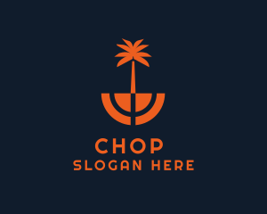 Island - Tropical Coconut Tree logo design