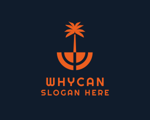 Resort - Tropical Coconut Tree logo design