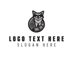 Movie - Filmstrip Reel Raccoon logo design