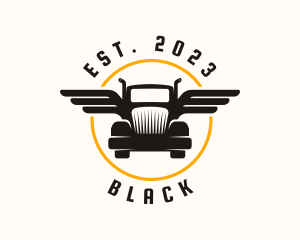 Trailer - Truck Wings Transport logo design