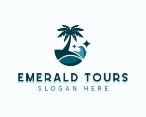 Palm Tree Beach Travel logo design