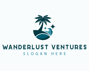 Traveling - Palm Tree Beach Travel logo design