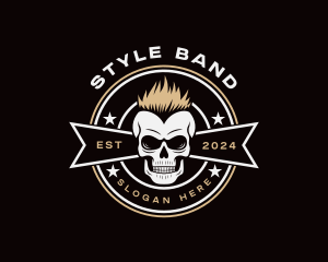 Heavy Metal Punk Skull logo design