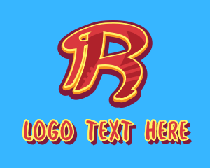 Rap - Graffiti Art Letter R logo design