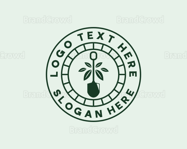 Landscaping Leaf Shovel Logo