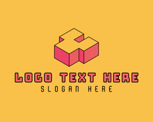 Retro - 3D Pixel Letter Y logo design