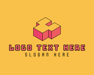 Retro Gaming - 3D Pixel Letter Y logo design