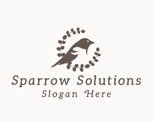 Sparrow - Botanical Sparrow Bird logo design