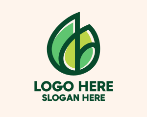 Organic Green Leaves  Logo