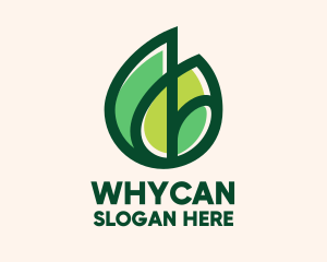 Organic Green Leaves  Logo