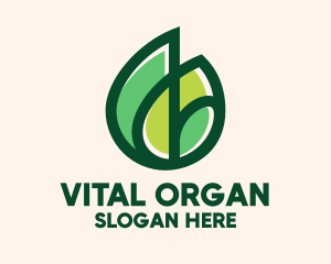 Organic Green Leaves  logo design