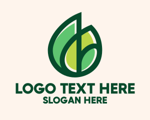 Vegetarian - Organic Green Leaves logo design