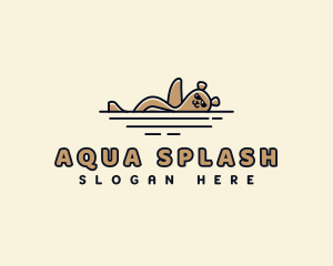 Swimming - Swimming Bear Sunglasses logo design