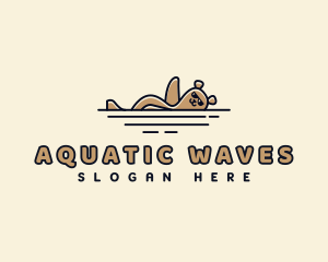 Swimming - Swimming Bear Sunglasses logo design