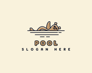 Swimming Bear Sunglasses logo design