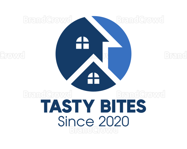 Blue Apartment House Logo