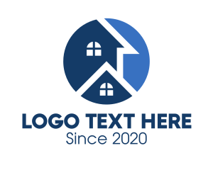 Residential - Blue Apartment House logo design
