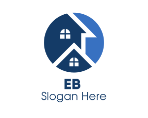 Blue Apartment House Logo