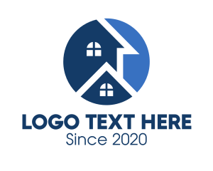 House - Blue Apartment House logo design