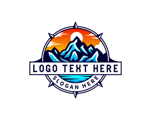 Yellowstone - Mountain Exploration Compass logo design