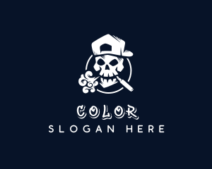 Vaping - Skull Vape Smoke logo design