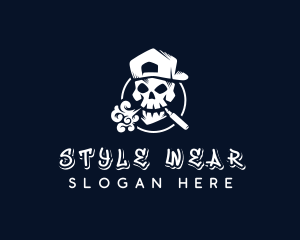 Skull Vape Smoke logo design