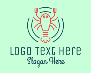 Crustacean - Seafood Lobster Plate logo design
