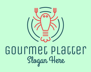 Seafood Lobster Plate logo design