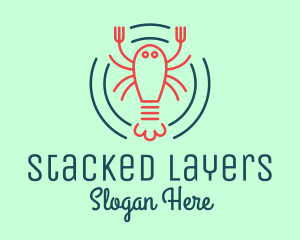 Seafood Lobster Plate logo design