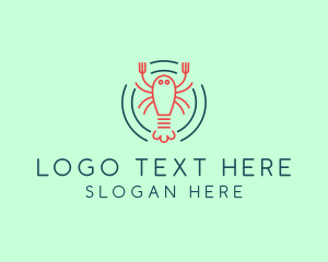 Nautical - Seafood Lobster Plate logo design