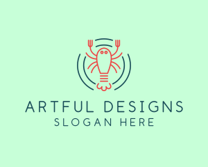 Seafood Lobster Plate logo design