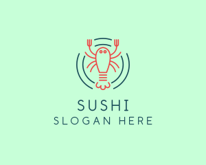 Seafood Lobster Plate logo design